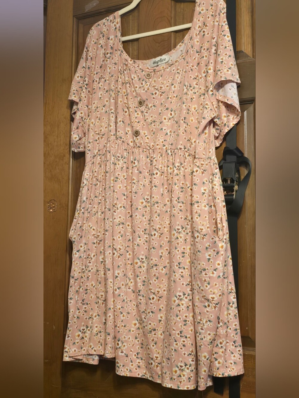 Haptics Dusty Pink Floral Button-Front Casual Dress